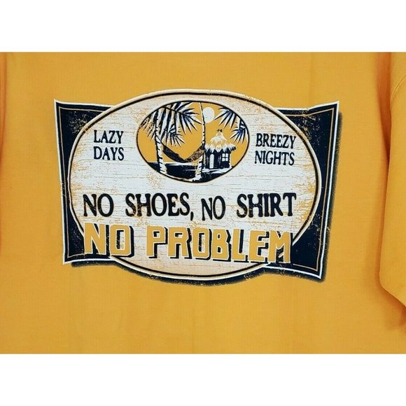 Lazy Days Breezy Nights No Shoes No Shirt No Problem Outer Banks N.C T Shirt - Picture 6 of 9